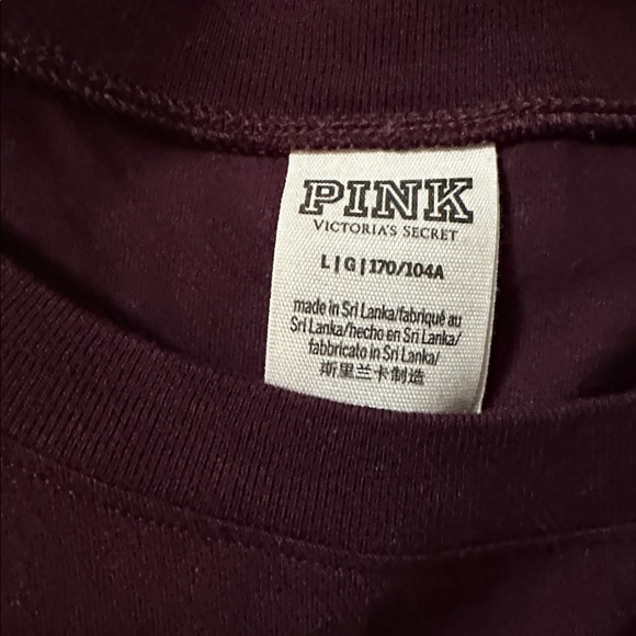 PINK Victoria's Secret maroon sequined long sleeve shirt - Picture 5 of 5